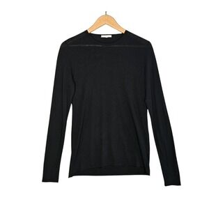 Skin 100% Pima Cotton Long Sleeve Tee Black Tissue Thin Lightweight Womens 2